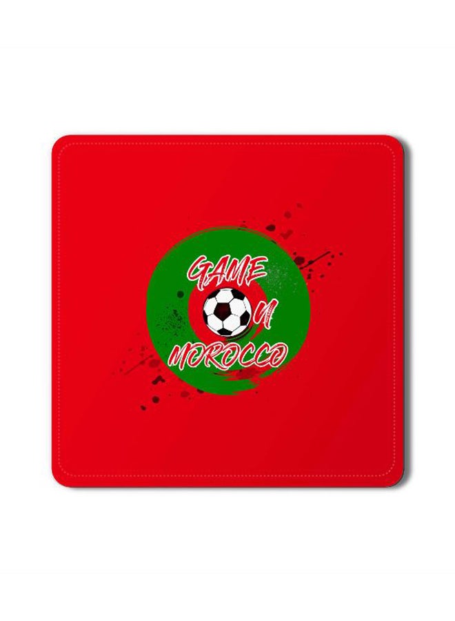2-Piece Game On Morocco Designer Coasters Mat For Beverage Drinks Multicolour 3.8 x 3.8inch