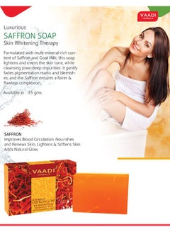 VAADI HERBALS 3-Piece Luxurious Saffron Skin Whitening Therapy Soap  - Image 2