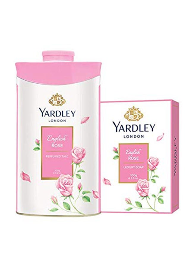 ياردلي صابون فاخر لندن بالورد الإنجليزي مزود ببودرة معطرة من 4 قطع - Image 1