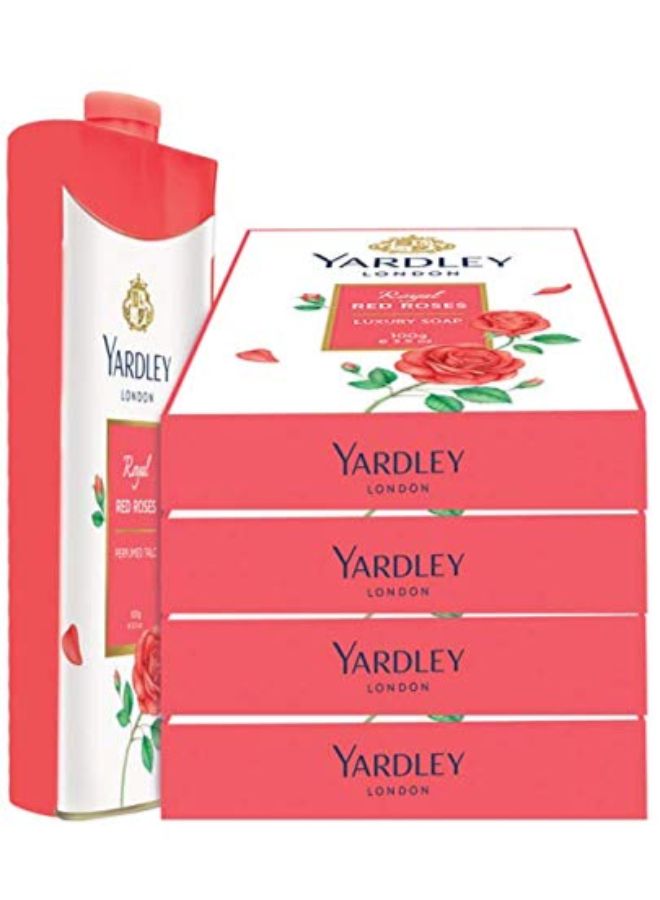 Yardley 4-Piece London Royal Roses Luxury Soap With Perfumed Talc  - Image 2