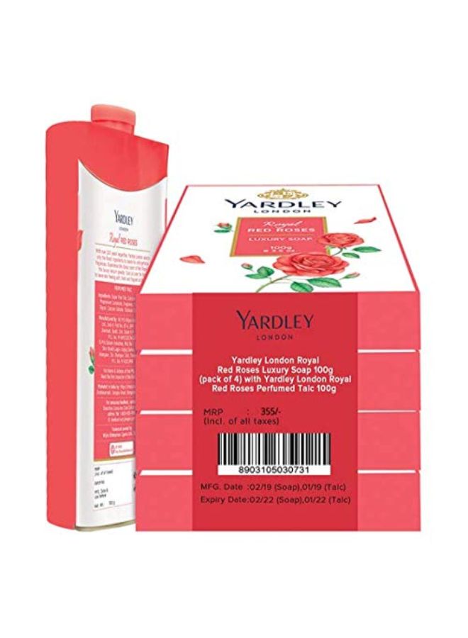 Yardley 4-Piece London Royal Roses Luxury Soap With Perfumed Talc  - Image 3