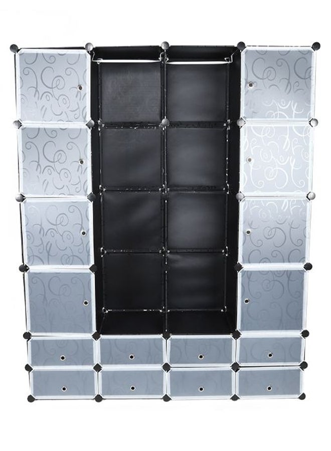 Generic 24 Cubes Modular Storage Wardrobe Black/Grey 