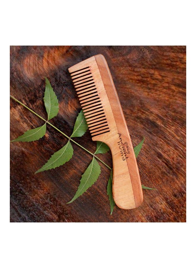 Ancient Living Neem Wood Hair Comb Brown  - Image 2