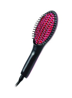Crispy 2-In-1 Hair Straightener Brush Pink/Black  - Image 1