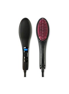 Crispy 2-In-1 Hair Straightener Brush Pink/Black  - Image 2