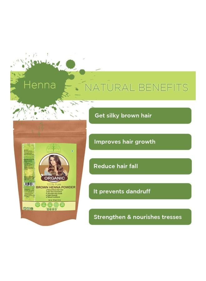 Hollywood Secrets Pack Of 3 Organic Henna Powder Brown 100grams - Image 2