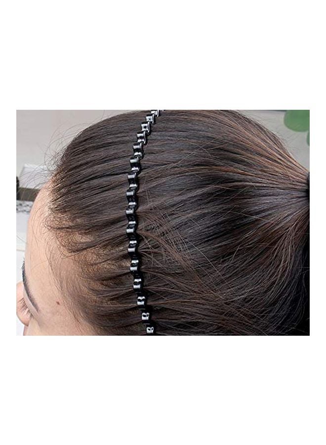 فوكس مجموعة طوق شعر بتصميم متعرج، مكونة من قطعتين أسود - Image 2