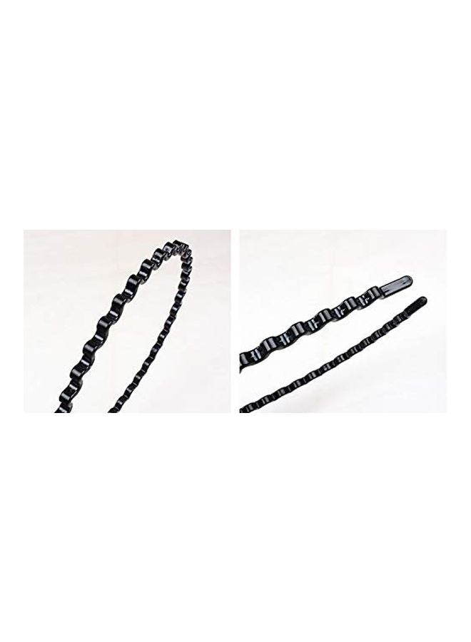 فوكس مجموعة طوق شعر بتصميم متعرج، مكونة من قطعتين أسود - Image 3