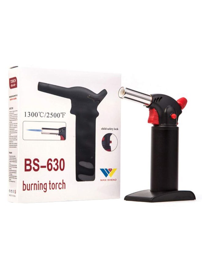 Wan Sheng - Burning Gas Torch Lighter With Child Safety Lock Black/Silver/Red - Image 1