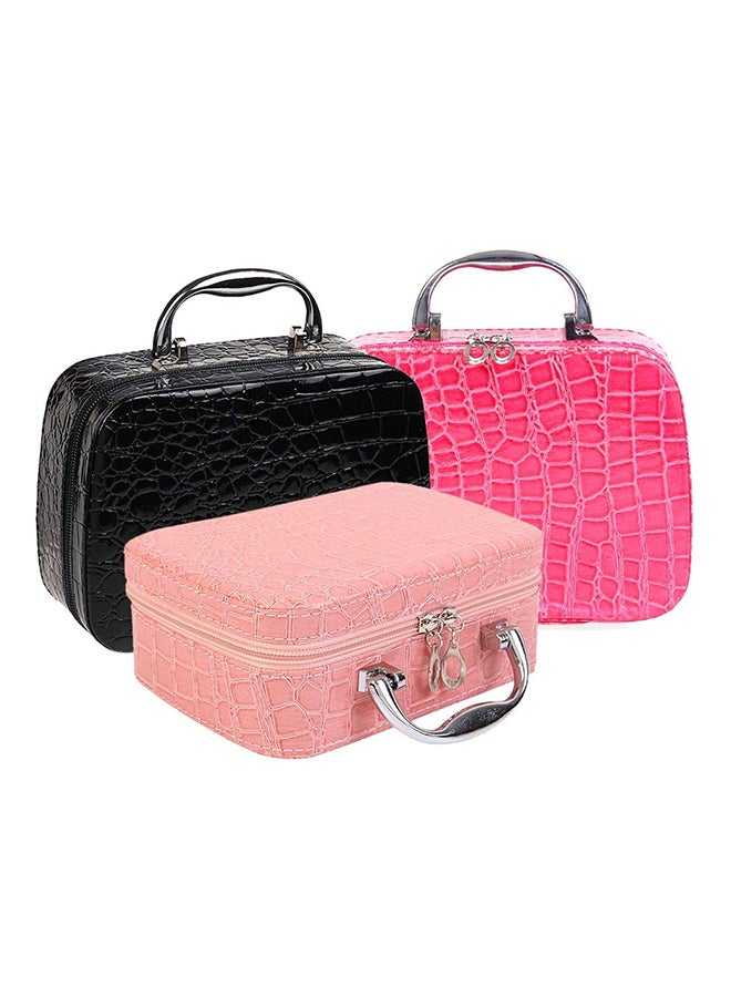 Cloudmart 3-Piece Multifunction Adjustable Travel Cosmetic Bag Set Multicolour 
