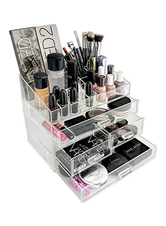 supo - Acrylic Multi Grid Makeup Organiser Clear - Image 1