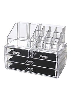 Acrylic Multi Grid Makeup Organiser Clear