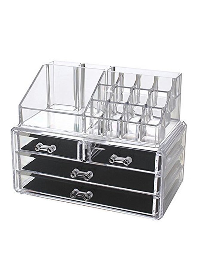 supo - Acrylic Multi Grid Makeup Organiser Clear - Image 1