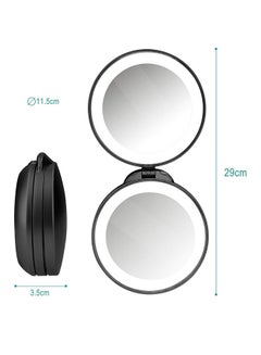KEDSUM Double Sided Led Lighted Makeup Mirror Black  - Image 2