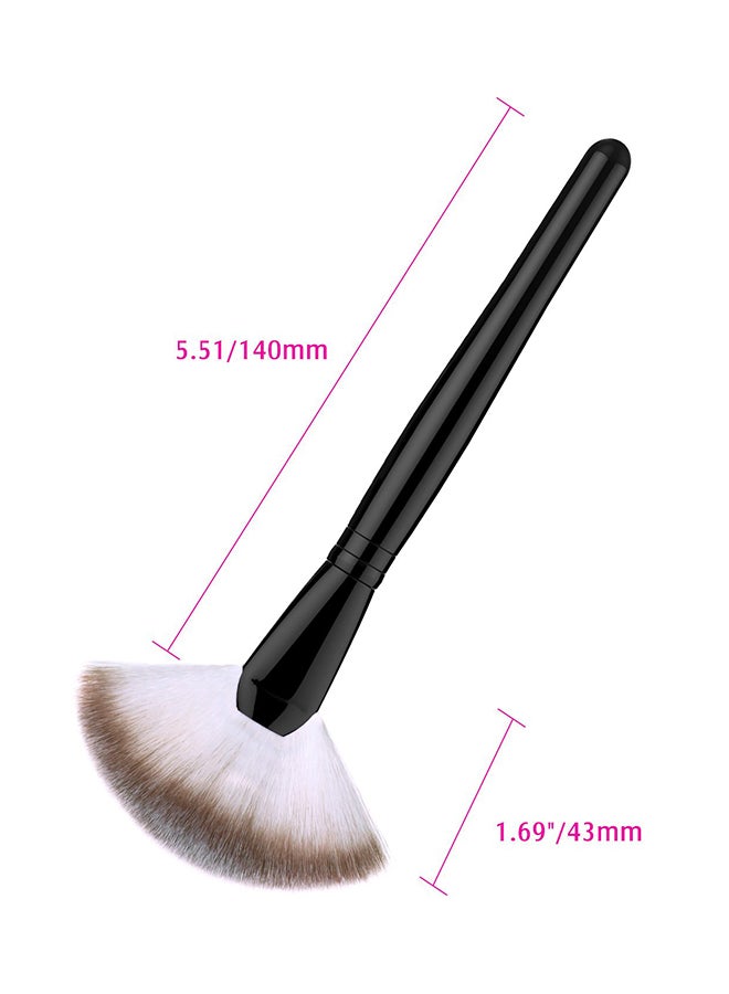 Luxspire Professional Fan Makeup Brush Black - Image 2