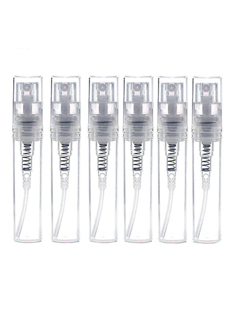 Pack Of 6 Portable Refillable Glass Spray Bottle Clear