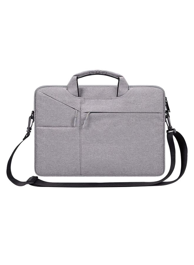 One-Shoulder Handbag For 15.6-Inch Laptop With Suitcase Belt Light Grey  - Image 1