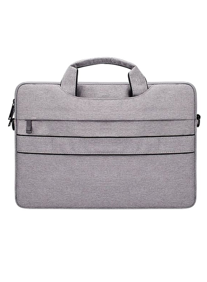 One-Shoulder Handbag For 15.6-Inch Laptop With Suitcase Belt Light Grey  - Image 2