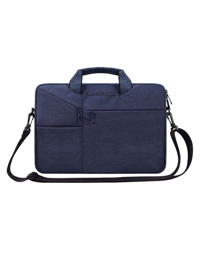 One-Shoulder Handbag For 15.6-Inch Laptop With Suitcase Belt Navy Blue  - Image 1