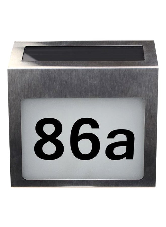 Generic House Number LED Solar Light Silver/White 