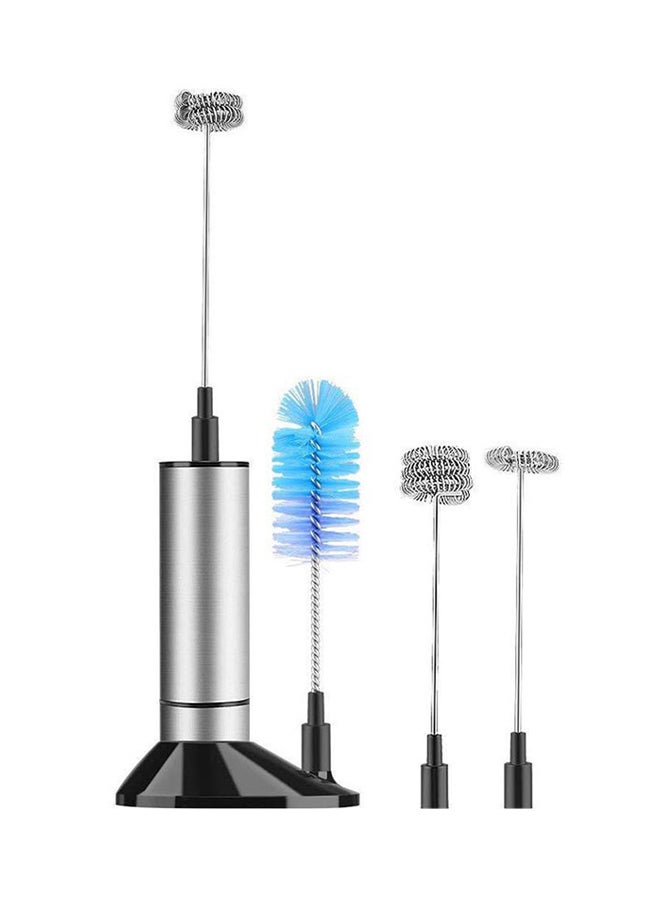 Electric Handheld Milk Frother Silver 11.1 x 6.6 x 2.2inch