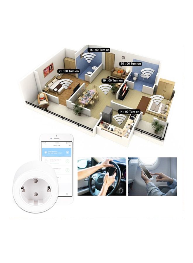 Generic - Remote Controlled EU Socket White 9.2x6.7x6.7cm - Image 1