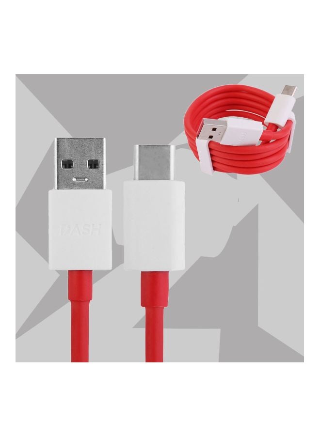 Type-C USB Data Cable For Oneplus 3 Red/White - Image 2