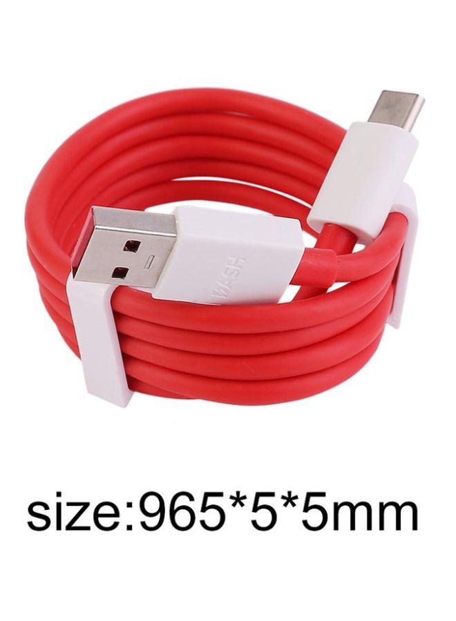 Type-C USB Data Cable For Oneplus 3 Red/White - Image 5
