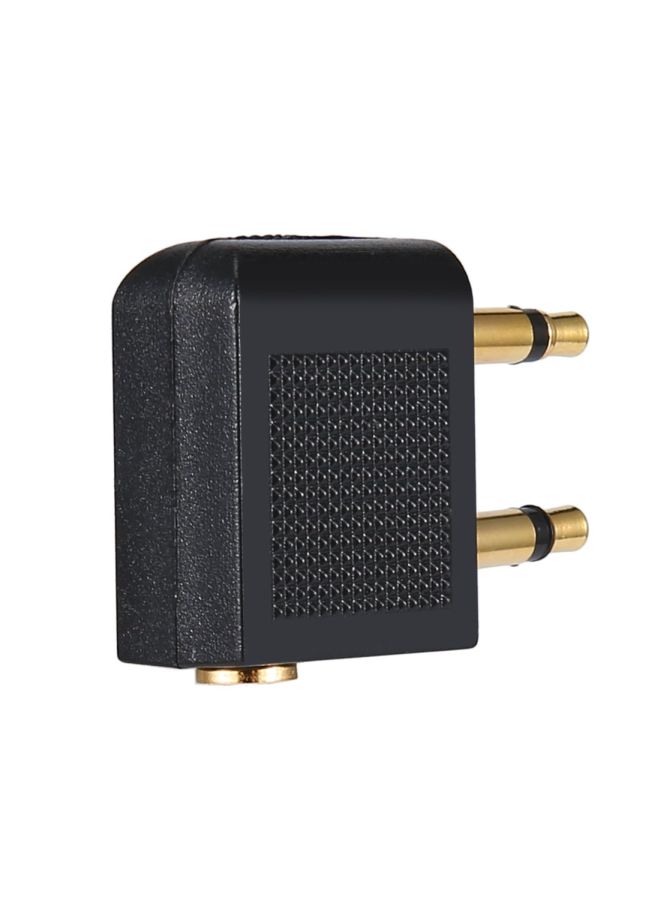 2-Piece Aircraft Plug Aviation Audio Adapter Black/Gold - Image 2