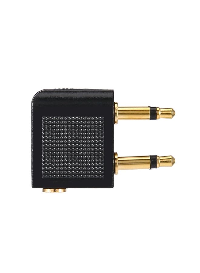 2-Piece Aircraft Plug Aviation Audio Adapter Black/Gold - Image 5