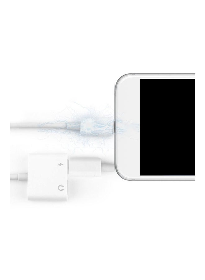 Generic - 4-In-1 Charging Adapter For Apple iPhone 7/8 White - Image 1