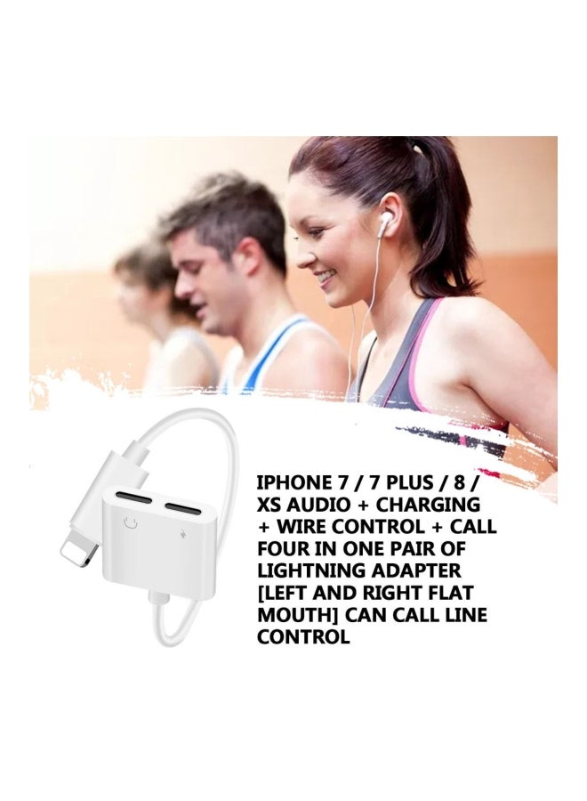 Generic - 4-In-1 Charging Adapter For Apple iPhone 7/8 White - Image 1