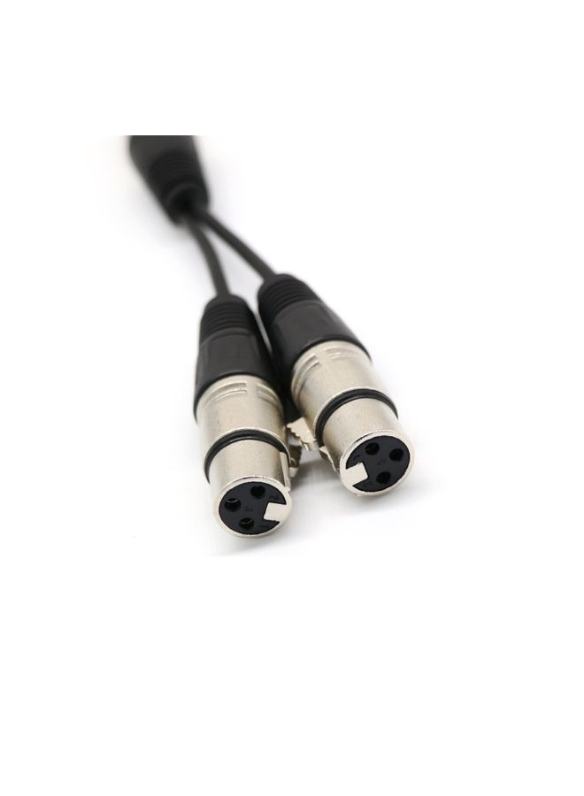 كابل توصيل من منفذ XLR ذكر إلى منفذي XLR أنثى أسود - Image 2