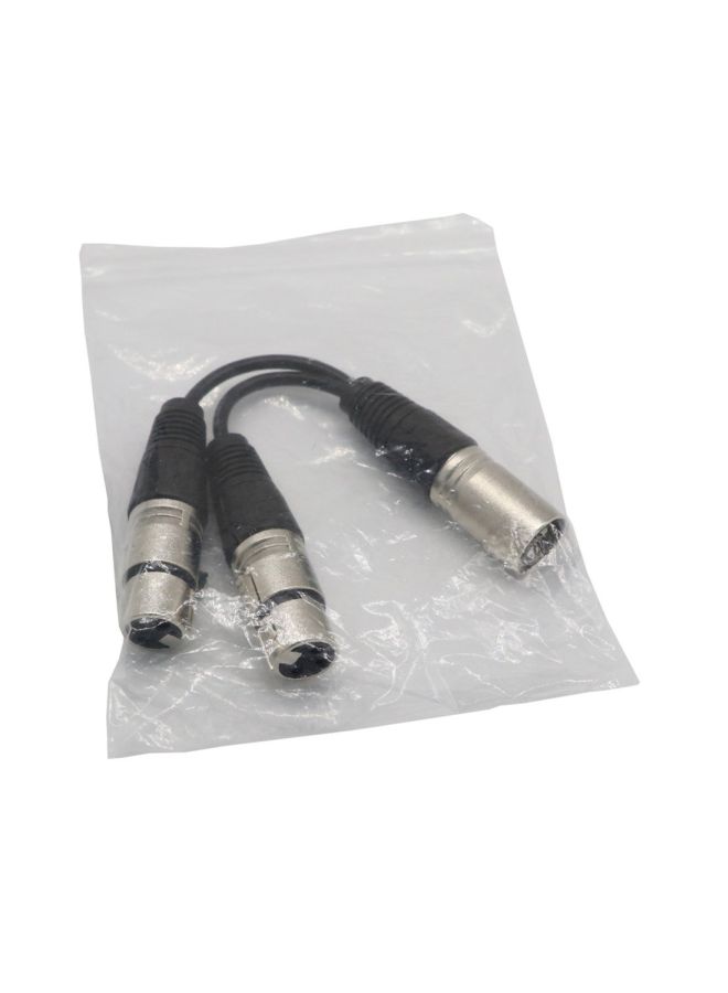 كابل توصيل من منفذ XLR ذكر إلى منفذي XLR أنثى أسود - Image 4