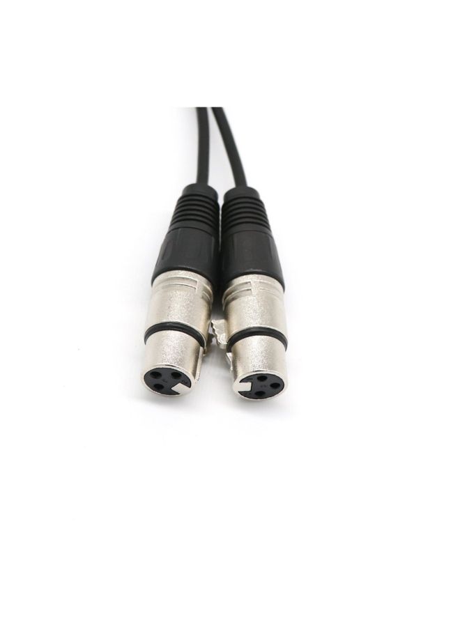 كابل توصيل من منفذ XLR ذكر إلى منفذي XLR أنثى أسود - Image 5