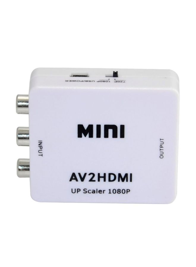 Generic Mini AV To HDMI Video Converter Adapter White  - Image 2