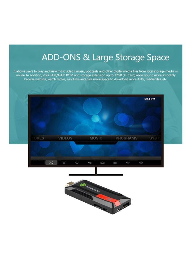 Generic - MK809IV Wireless 4K Android TV Box With HDMI Dongle Black/Red - Image 1