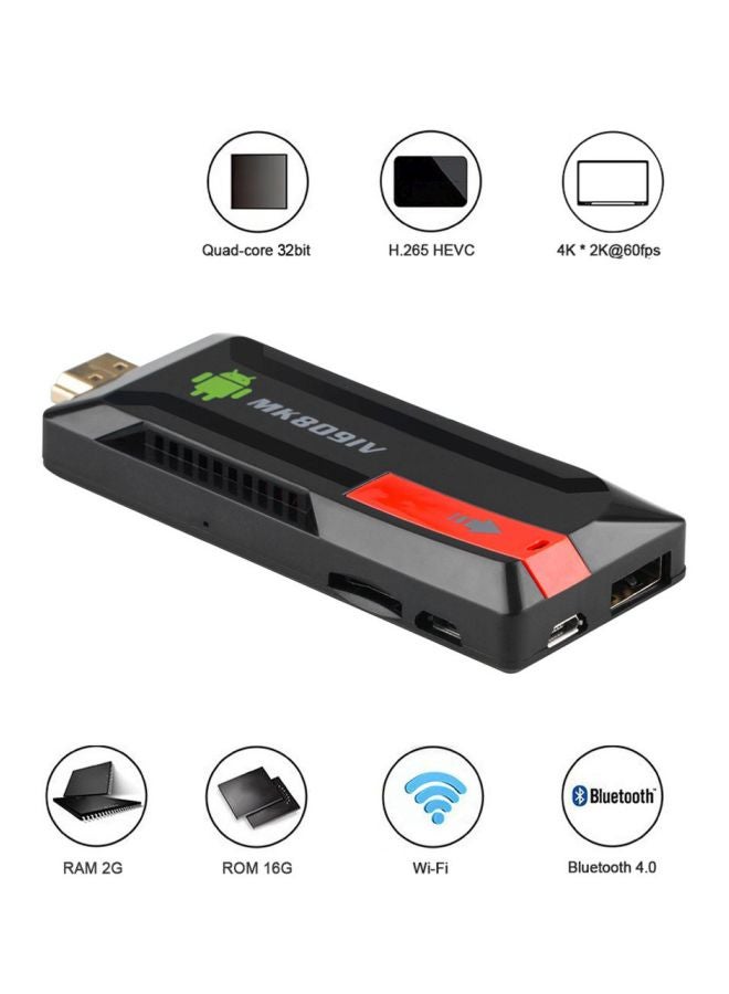 Generic - MK809IV Wireless 4K Android TV Box With HDMI Dongle Black/Red - Image 1