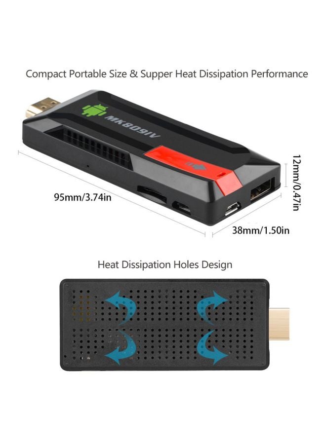 Generic - MK809IV Wireless 4K Android TV Box With HDMI Dongle Black/Red - Image 1