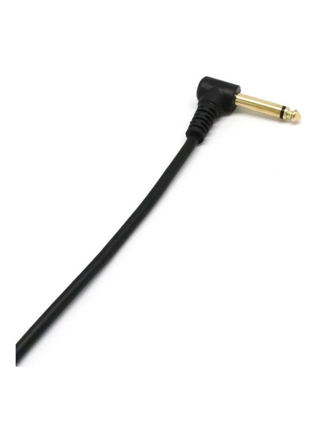 6.35mm Mono Straight To 6.35mm Male TS Right Angle Adapter Cable Black/Gold  - Image 5