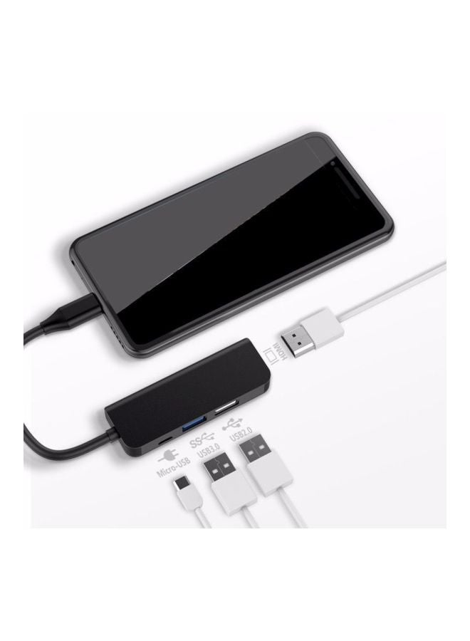 4-In-1 Type-C USB Hub Adapter Grey - Image 3