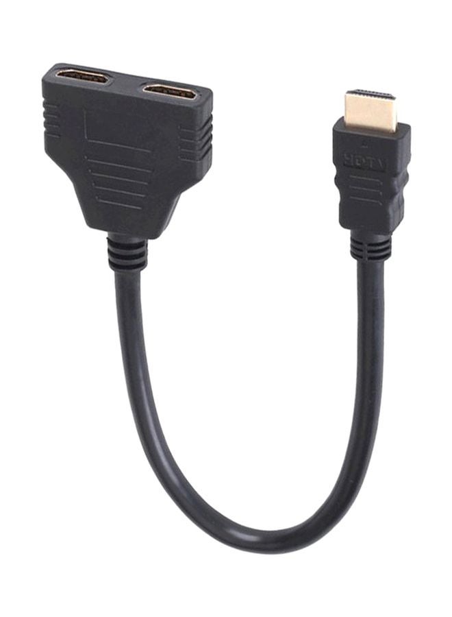كابل محول مقسم HDMI ذكر إلى 2 HDMI أنثى أسود - Image 1
