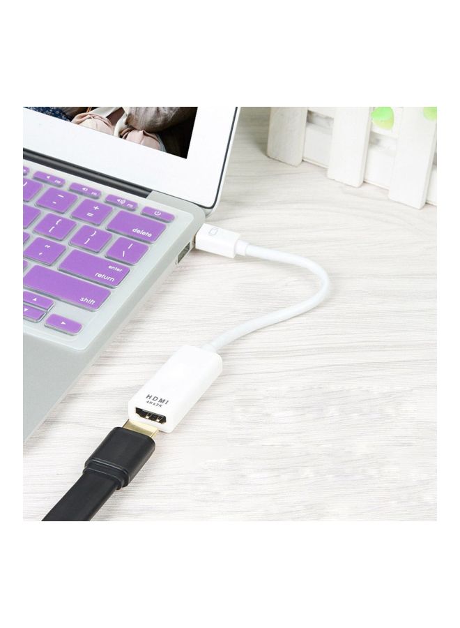 4K Mini Display Port DP To HDMI Adapter Cable For MacBook Air/Pro Black