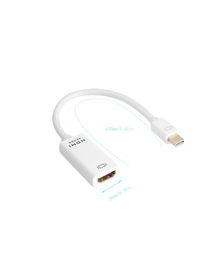 4K Mini Display Port DP To HDMI Adapter Cable For MacBook Air/Pro Black