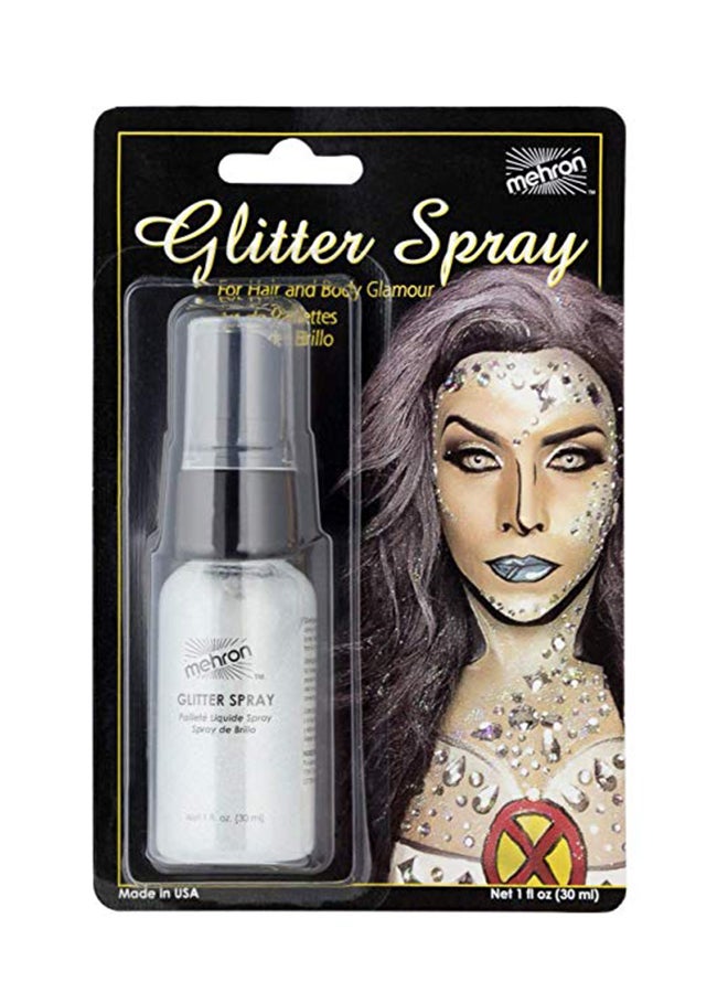 mehron Makeup Hair And Body Glitter Spray Silver  - Image 1