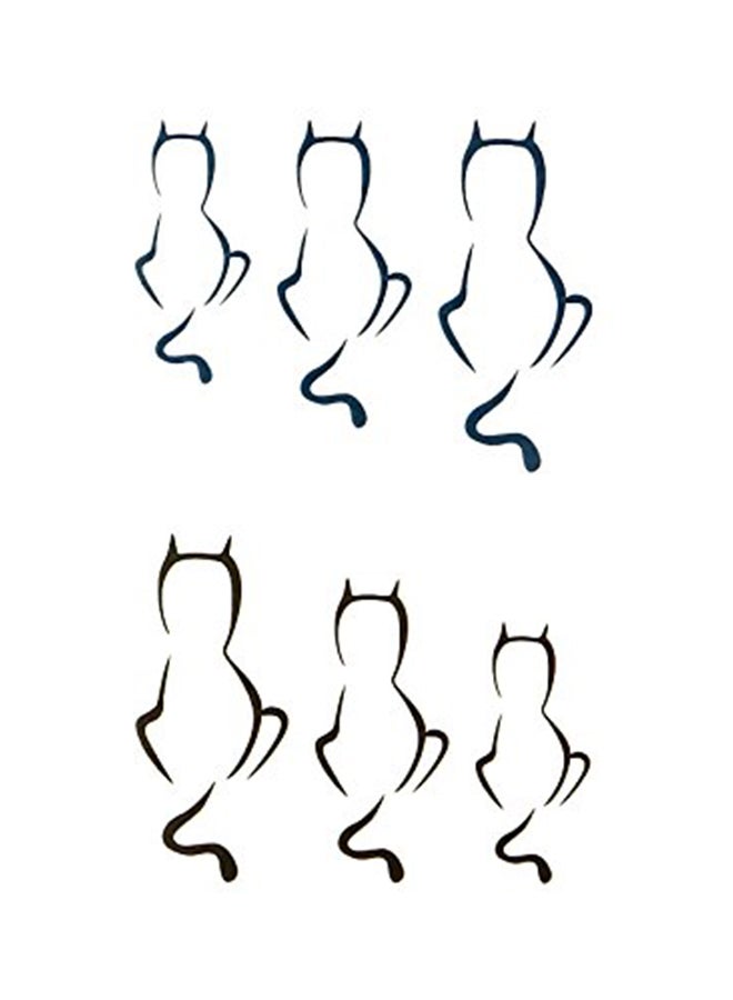 أوتاتي طقم ملصقات تاتو مؤقتة بتصميم ذيل قطة مكون من قطعتين - Image 1