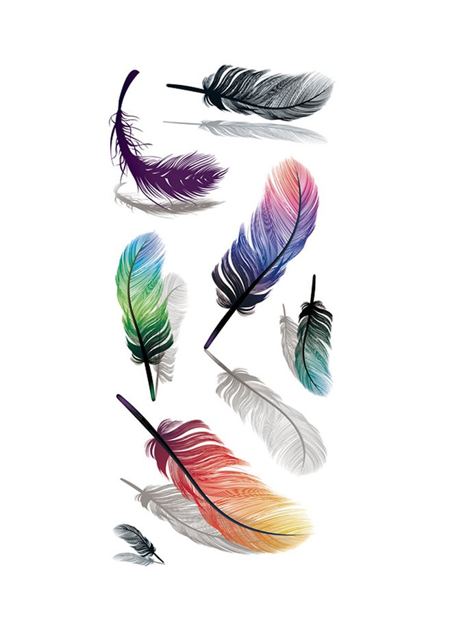 مجموعة ملصق تاتو مؤقت وثلاثي الأبعاد وجذاب ومضاد للماء من 5 قطع متعدد الألوان