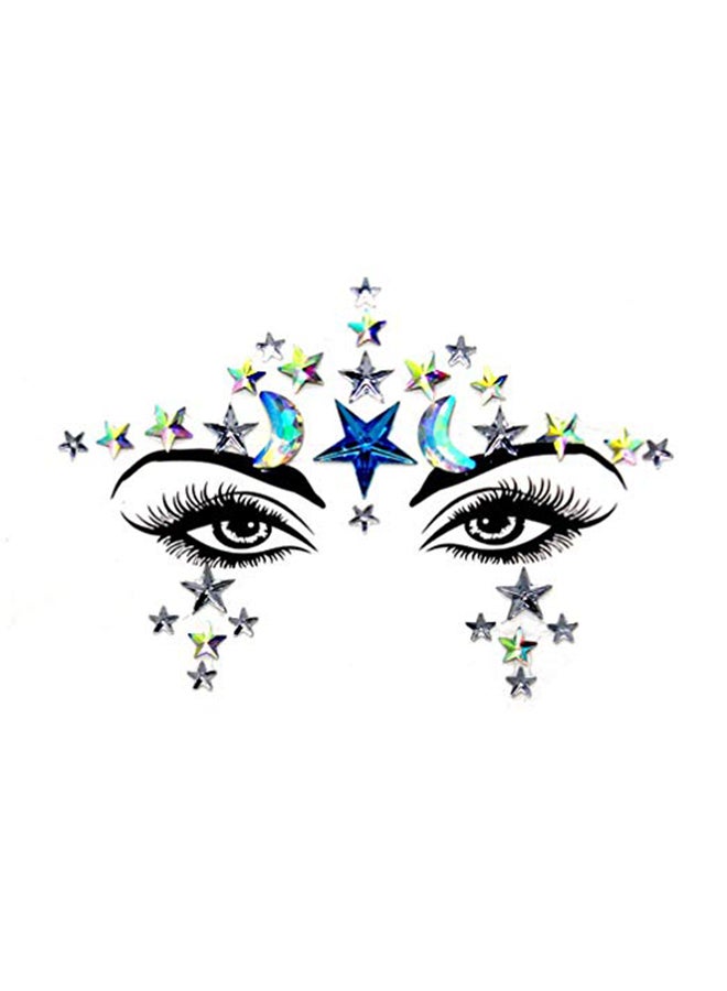 3-Piece Rhinestones Face Gems Festival Temporary Tattoo Sticker Multicolour - v1567581387/N29464791A_1