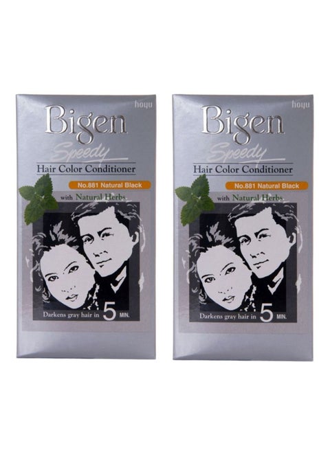 2-Piece Speedy Hair Colour Set Natural Black 881 2 x 40grams