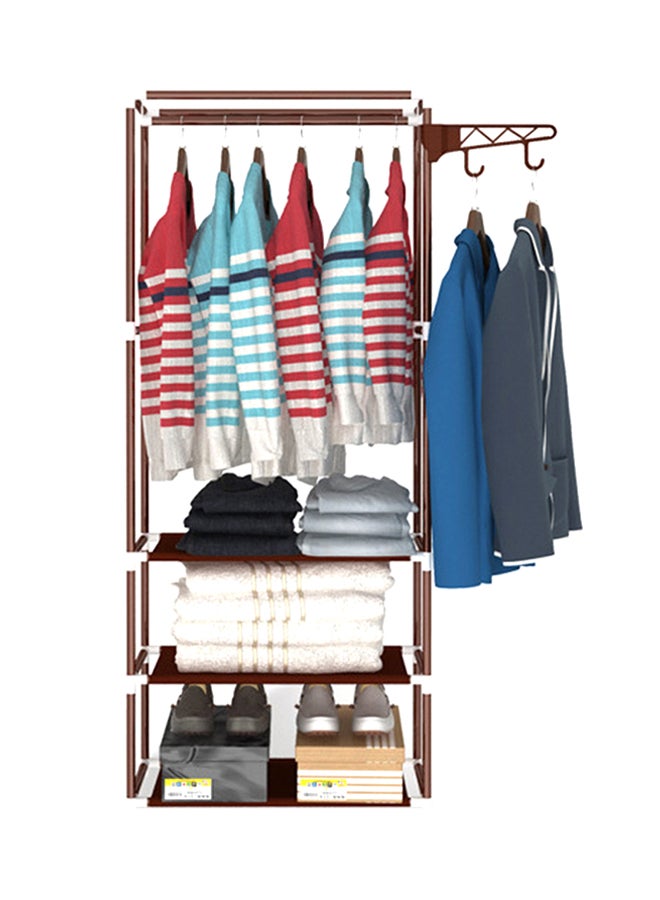Generic - Stand Hanger Wardrobe Folding Coat Rack Versatile Brown 170 x 55 x 32centimeter - Image 1